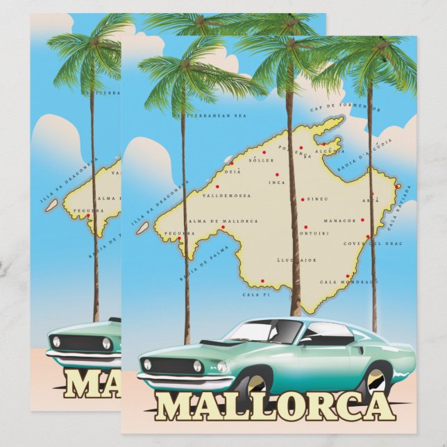 Mapa ilustrado de Mallorca (Anverso / Reverso)