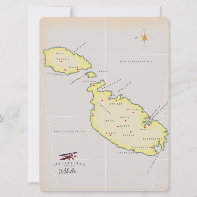 Mapa ilustrado de Malta (Anverso)