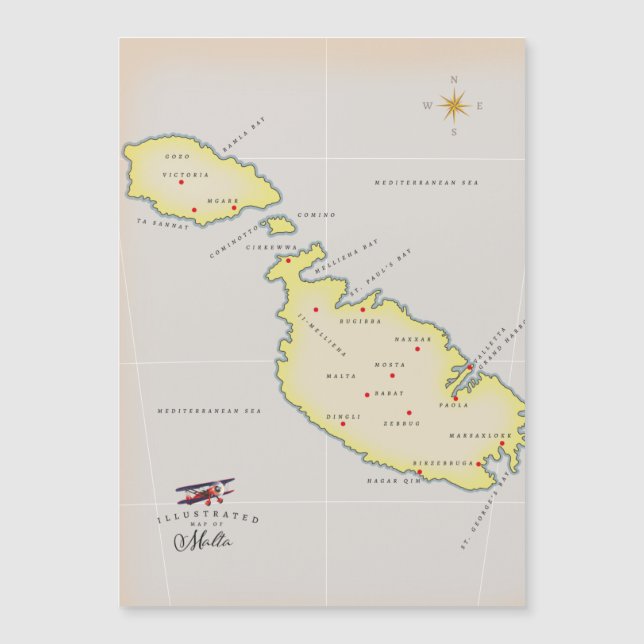 Mapa ilustrado de Malta (Anverso)
