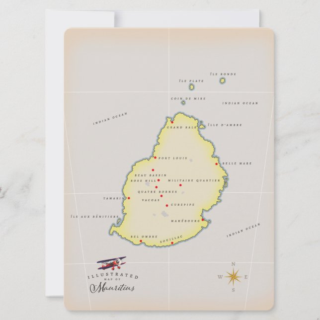 Mapa ilustrado de Mauricio (Anverso)