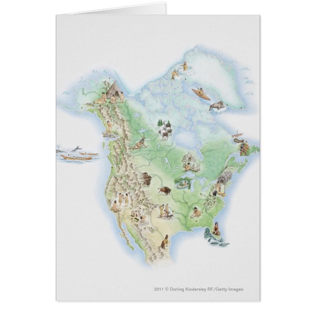 Mapa ilustrado de Norteamérica (Frente)