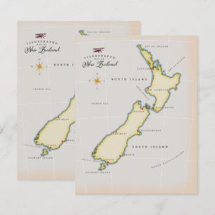 Mapa ilustrado de Nueva Zelanda
