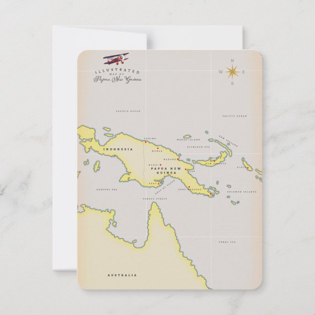 Mapa ilustrado de Papúa Nueva Guinea (Reverso)