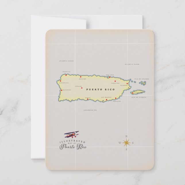 Mapa ilustrado de Puerto Rico. (Reverso)