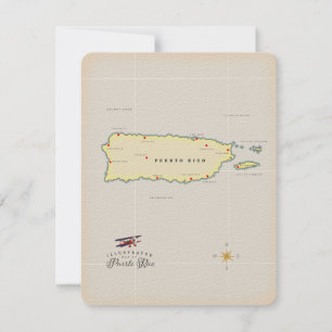 Mapa ilustrado de Puerto Rico.