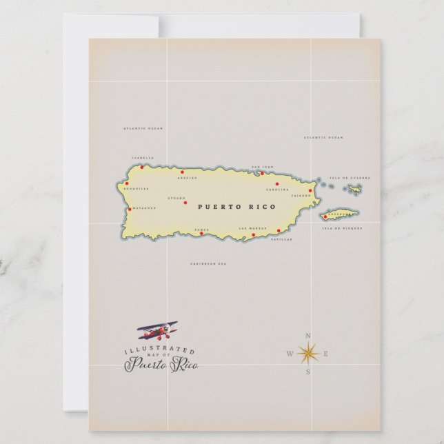 Mapa ilustrado de Puerto Rico. (Reverso)