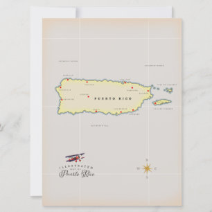 Mapa ilustrado de Puerto Rico.