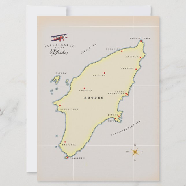 Mapa ilustrado de Rodas. (Reverso)