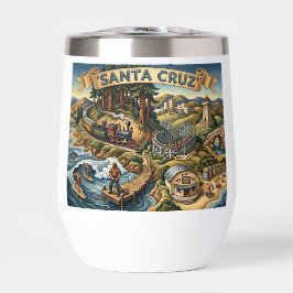 Mapa Ilustrado de Santa Cruz California Muelle UCS