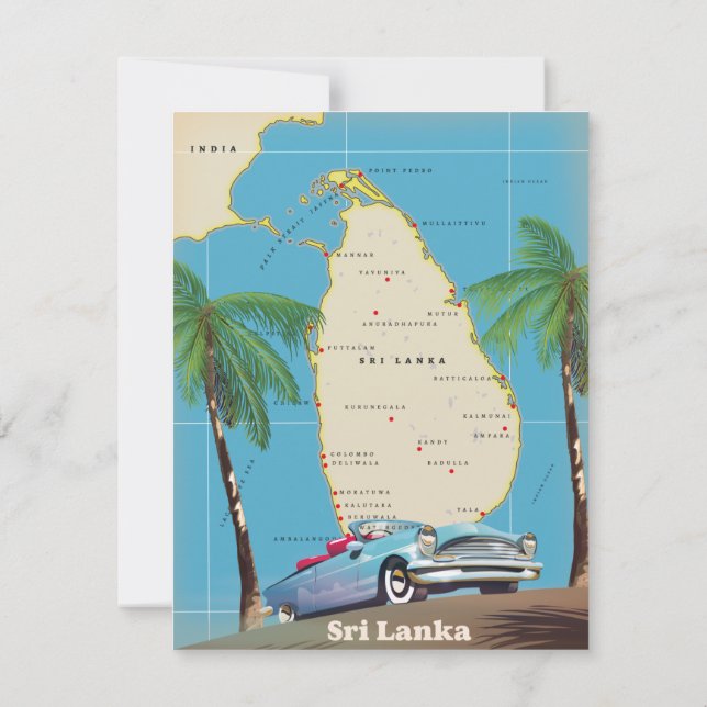 Mapa ilustrado de Sri Lanka (Reverso)