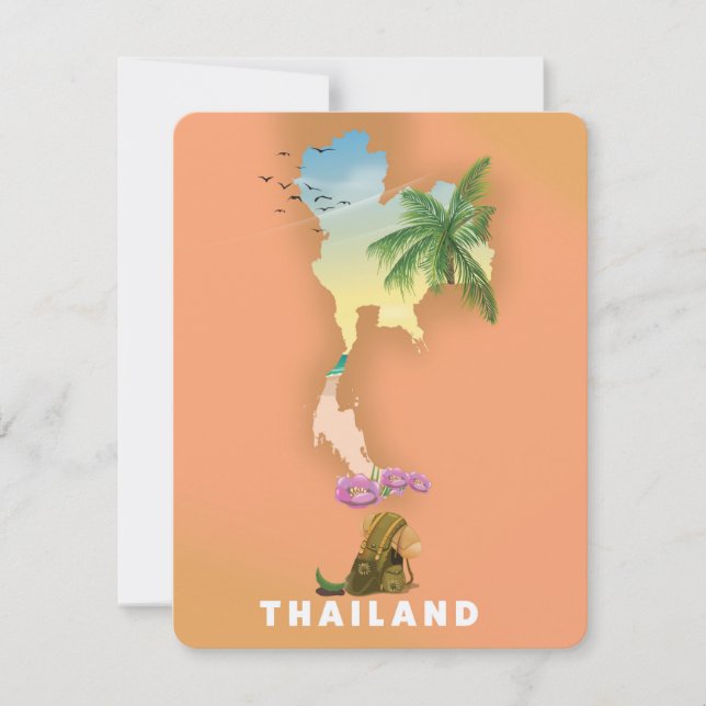 Mapa ilustrado de Tailandia (Anverso)