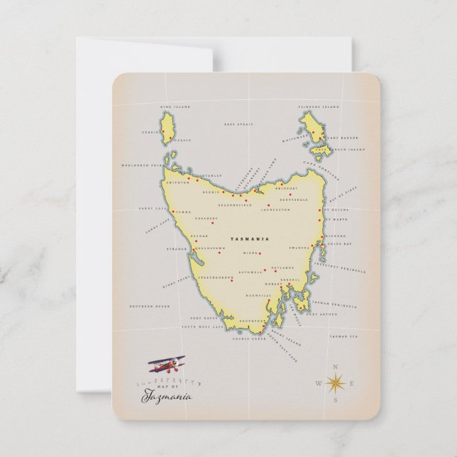 Mapa ilustrado de Tasmania. (Reverso)