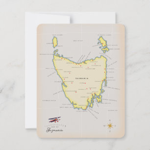 Mapa ilustrado de Tasmania.