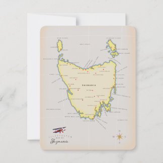 Mapa ilustrado de Tasmania.