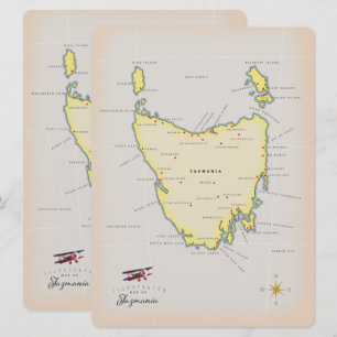 Mapa ilustrado de Tasmania.