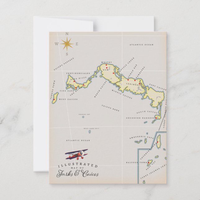 Mapa ilustrado de Turks y Caicos (Anverso)