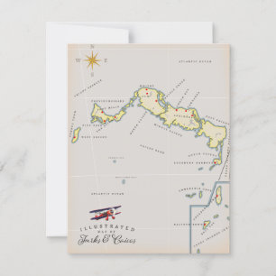 Mapa ilustrado de Turks y Caicos