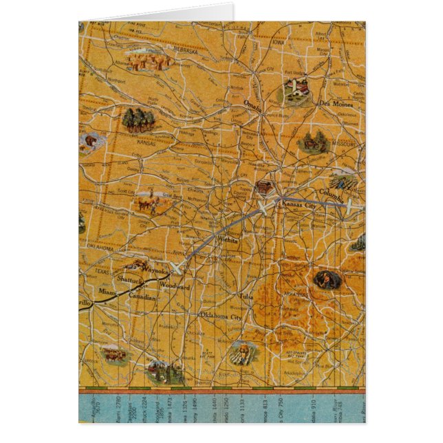 Mapa ilustrado de US Airways (Frente)