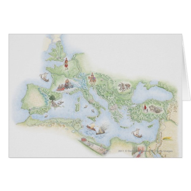 Mapa ilustrado del imperio romano (Anverso (Horizontal))