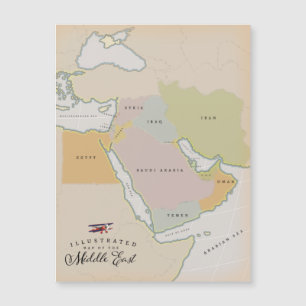 Mapa ilustrado del Medio Oriente.