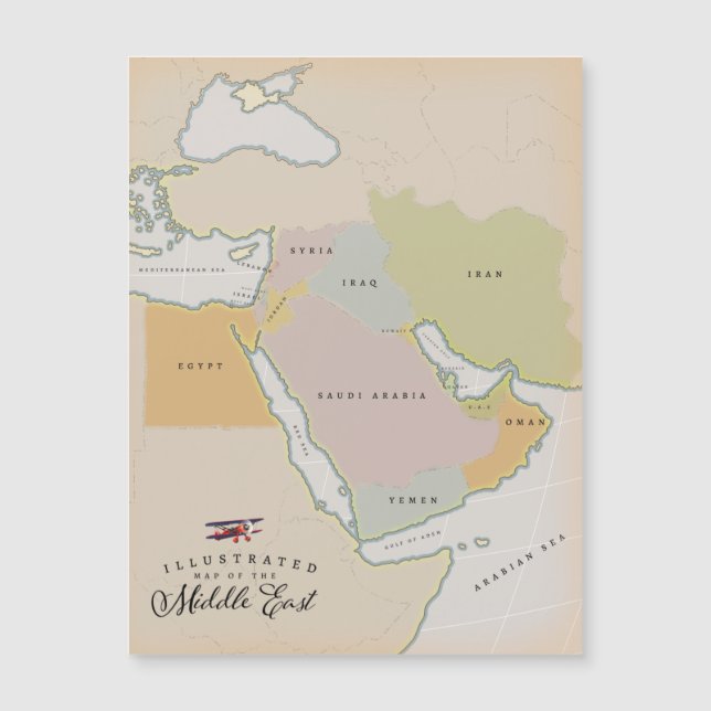 Mapa ilustrado del Medio Oriente. (Anverso)