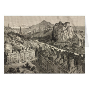 Mapa ilustrado del vintage de Edimburgo Escocia