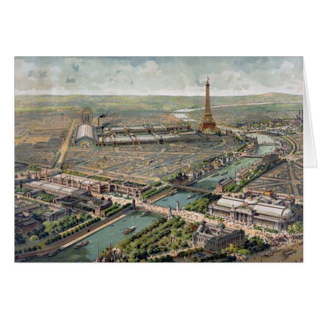 Mapa ilustrado del vintage de París (1900) (Anverso (Horizontal))