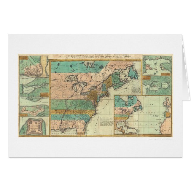 Mapa inglés de América del imperio - 1755 (Anverso (Horizontal))