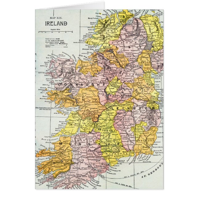 MAPA: IRLANDA, c1890 (Frente)