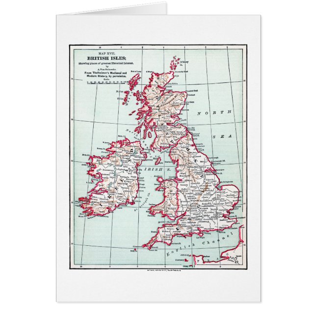 MAPA: ISLAS BRITÁNICAS, c1890 (Frente)