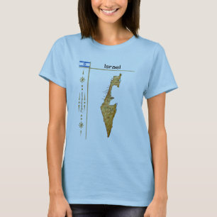 Mapa israelí + bandera + camiseta con título