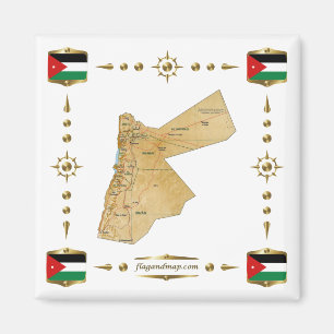 Mapa jordano + imán de banderas