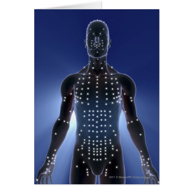 Mapa ligero de los puntos de la acupuntura (Frente)