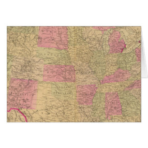 Mapa litografiado a mano de Estados Unidos