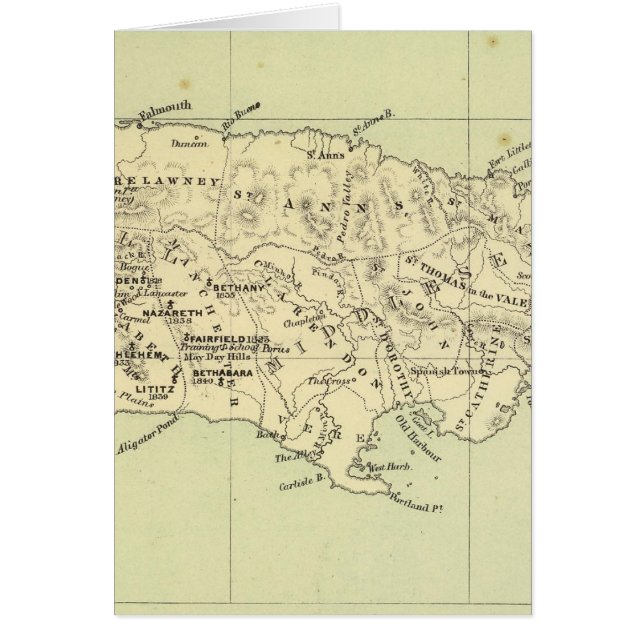 Mapa litografiado de Jamaica (Frente)