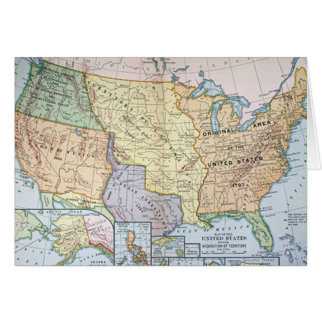 Mapa: Los E.E.U.U. Expansion, 1905 (Anverso (Horizontal))