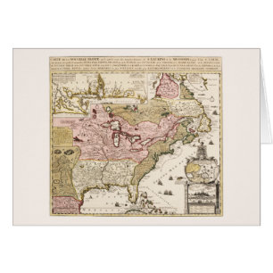 Mapa medieval francés de Quebec/Nueva Francia Amér