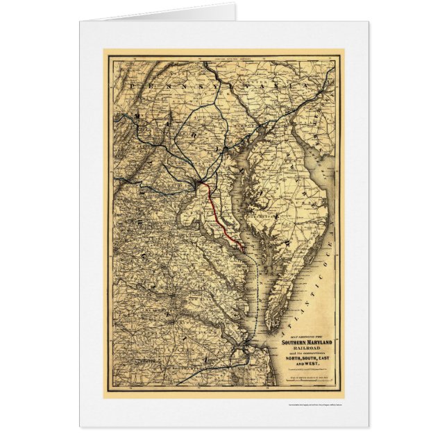 Mapa meridional 1881 del ferrocarril de Maryland (Frente)