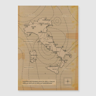 Mapa meteorológico antiguo de Italia, Scilly y Cer