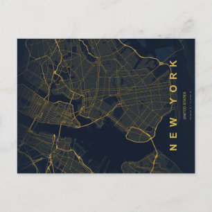 Mapa minimalista de la postal de la ciudad de Nuev