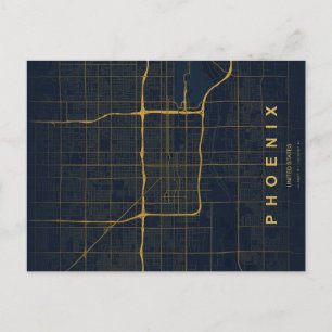 Mapa Mínimo de la Ciudad de Phoenix en Postal