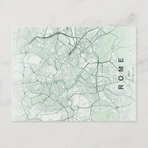 Mapa Mínimo de la Ciudad de Roma en Postal