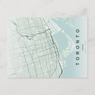 Mapa Mínimo de la Ciudad de Toronto en Postal