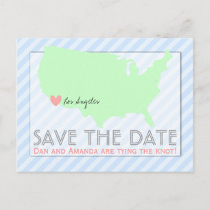 Mapa moderno Guardar la postal de fecha