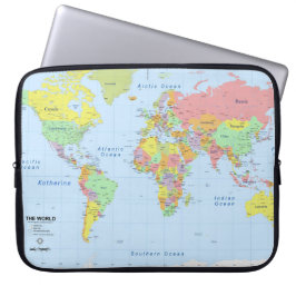 Mapa Mundial Añadir nombre de funda de portátil