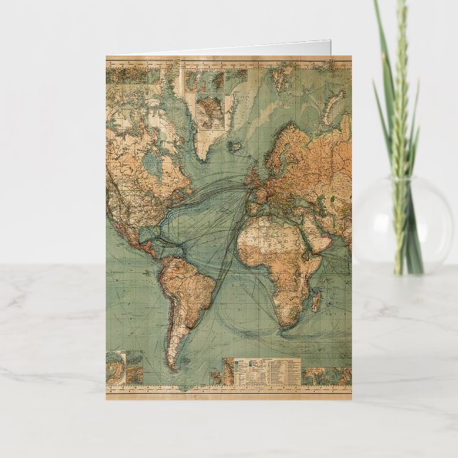 Mapa Mundial Antiguo Vintage (Anverso)