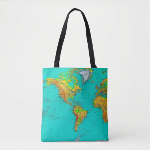 Mapa Mundial - Bolsa de Tote