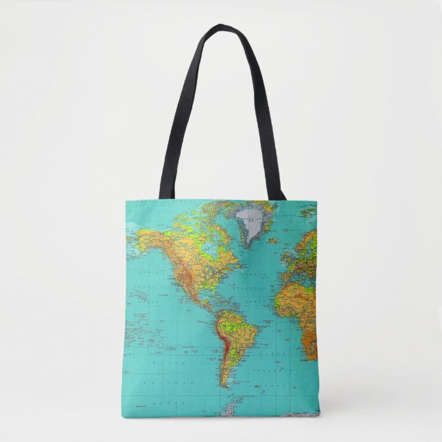 Mapa Mundial - Bolsa de Tote (Anverso)