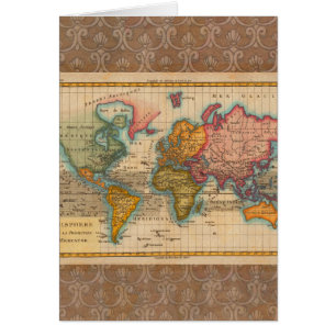 Mapa mundial de los antiguos continentes de los añ