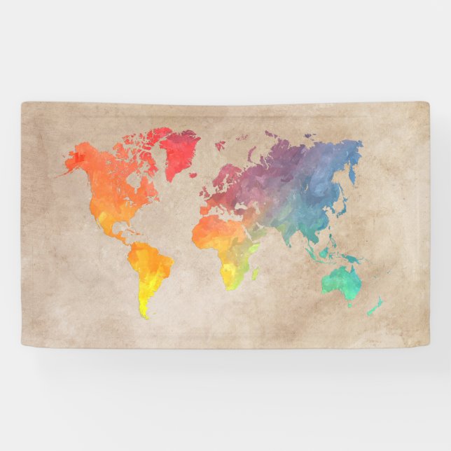 Mapa mundial de pancartas #map (Horizontal)
